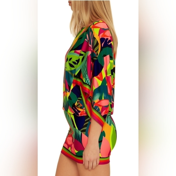 Trina Turk RAINFOREST Tunic Swim Cover up Dress - Sz. Large NWT - Picture 4 of 8